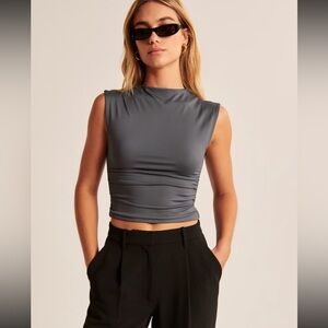 Like new! ABERCROMBIE & FITCH Sleek Seamless Fabric Ruched Mockneck Top